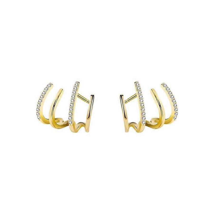 1Pair Mode Crystal Claw Örhängen Manschett för kvinnor Nål Piercing Studsar
