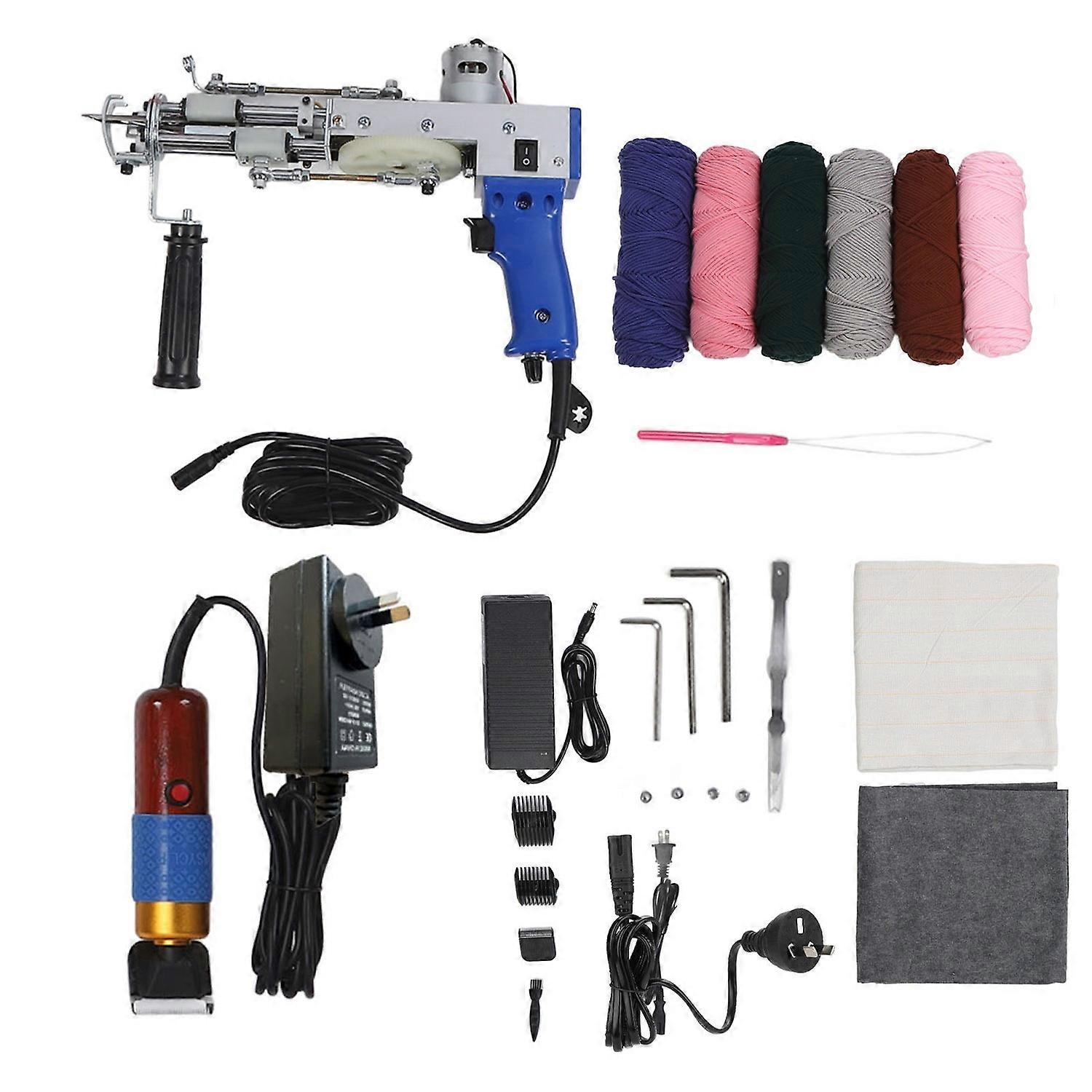 2 en 1 coupé pile boucle boucle tapis électrique pistolet machine kit de démarrage 40 points par seconde flexibilité ca