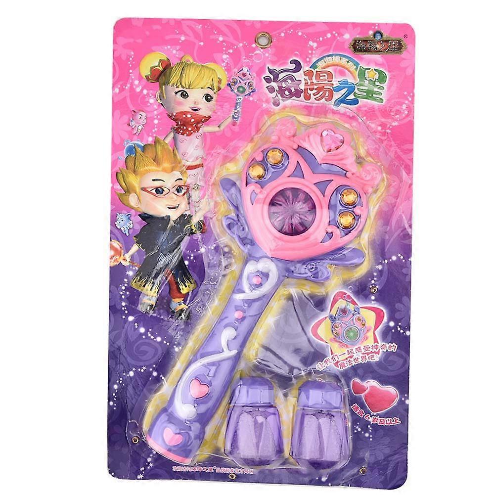 Children's Electric Bubble Machine Music&light Automatic Bubble Gun Blowing Bubbles(purple)