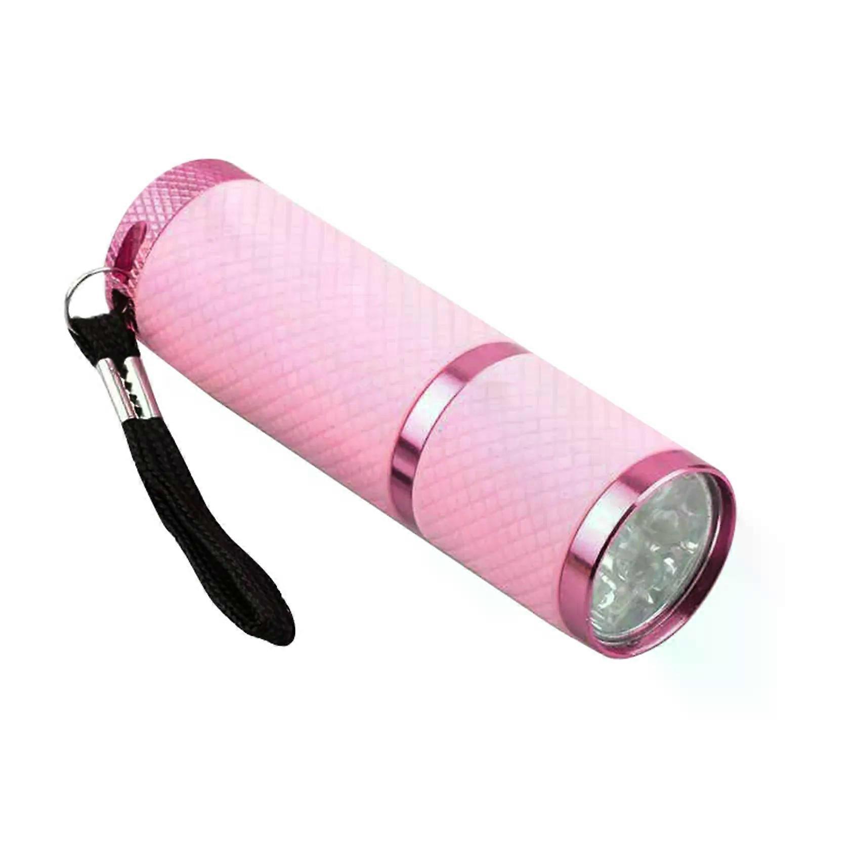 Outdoor Mini Pink Rubber Coated 9-LED Flashlight Torch