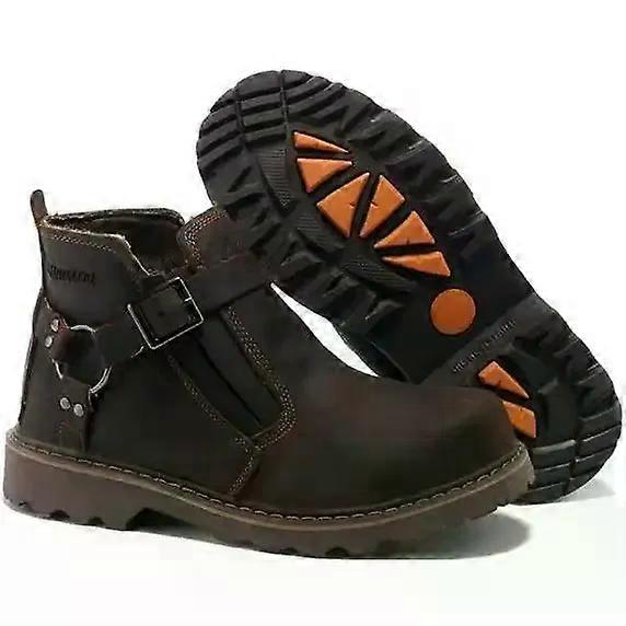 Retro Motorcycle Boots Cowhide Motobike Botas Wear-resisting  Boots Couple's Short Shoes Safety Motorcycle Equipment