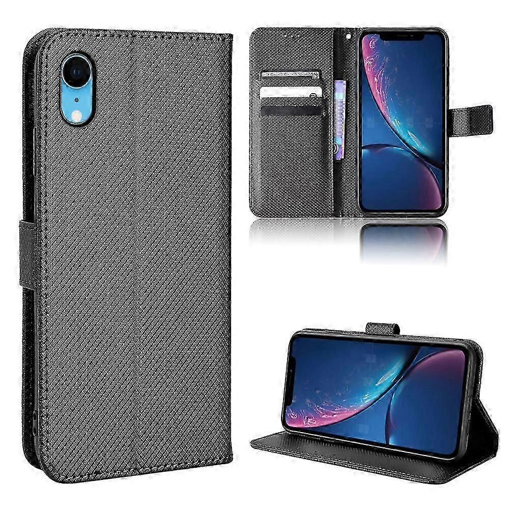 Compatible with iPhone XR Wallet Case Diamond Pattern Pu Leather Cover With Magnetic Closure Card Slots