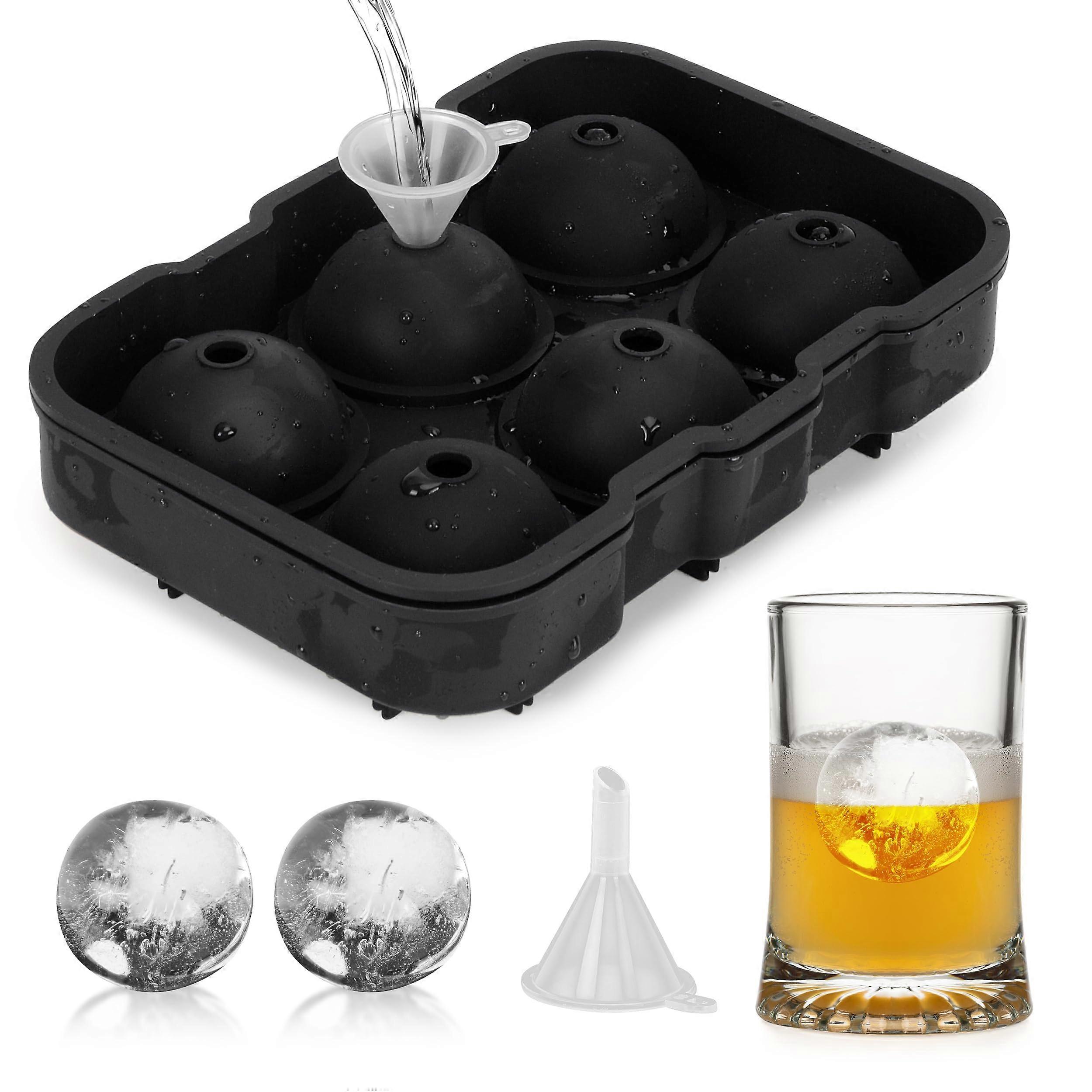 Silicone round ice tray for drinks and cocktails