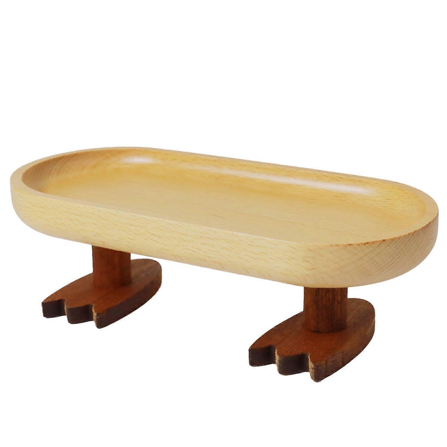 Duck-Foot Wood Key Tray with Non-Slip Base - Stylish Entryway Organizer for Keys and Jewelry, Durable Design