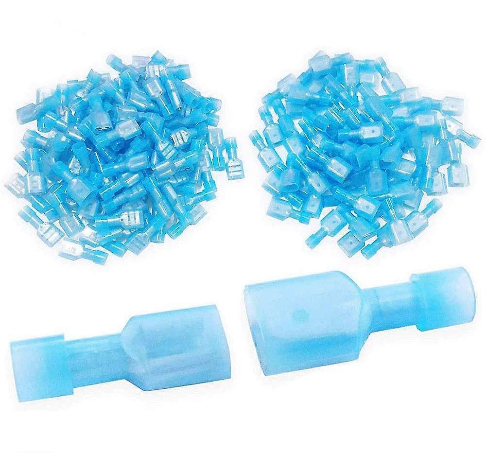 200 Pcs Spade Disconnect Wire Connectors for Electrical Wiring, 16-14 AWG, Durable Insulated Terminals, Red and Blue