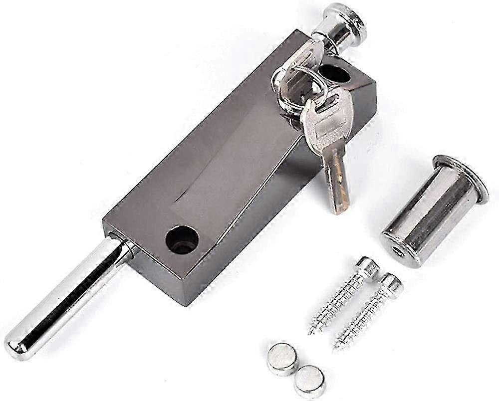 Multi-purpose door lock, garage door lock, gate lock, universal door lock, comes with 2 keys, for indoor and outdoor use, black