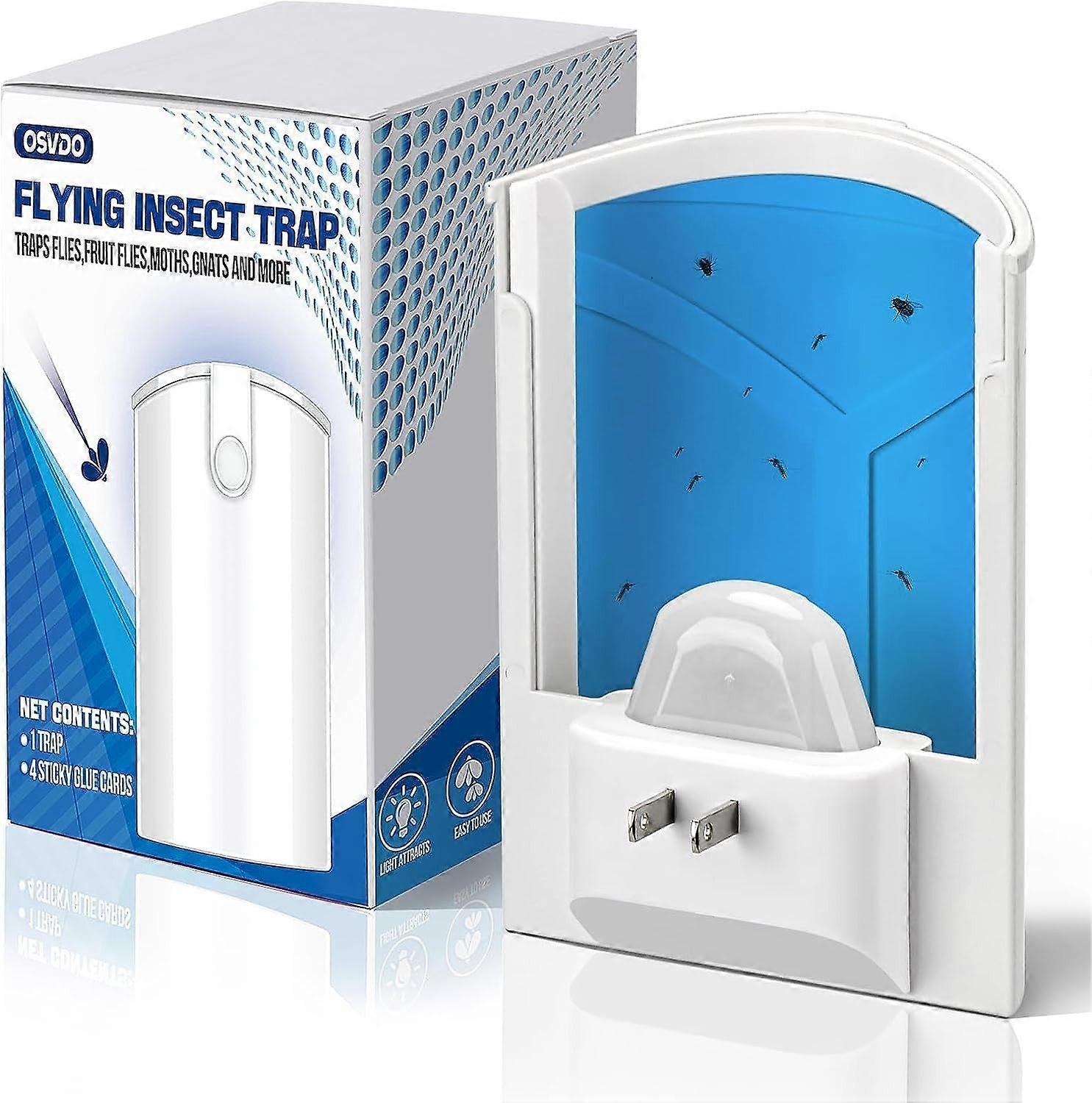 Indoor Plug-in Flying Insect Trap for Home, Mosquito Killer Moth Catcher with Night UV Light, Mosquito Attractant Fly Bug Zapper