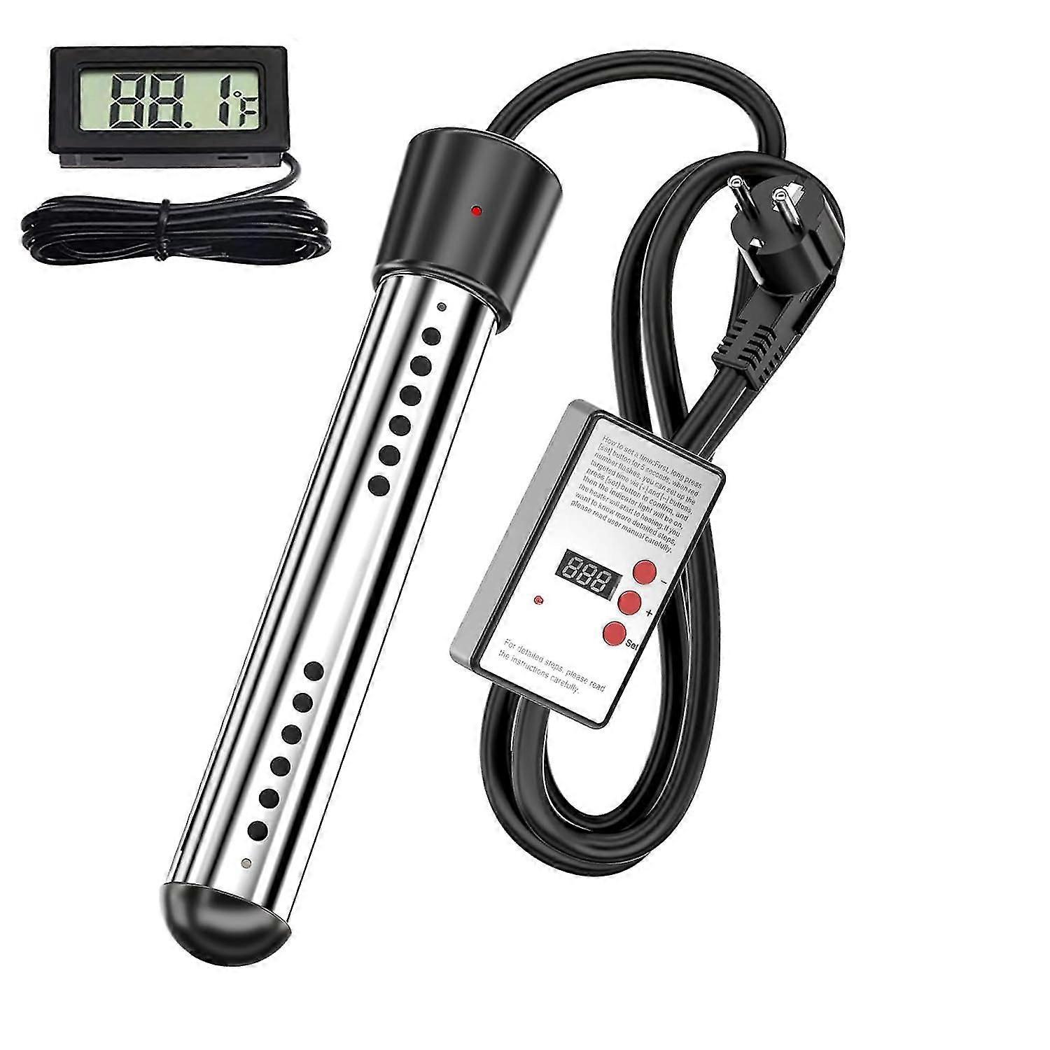 Chauffe-eau à immersion 2000W Chauffe-eau anti-brûlure à ébullition rapide,Chauffe-baignoire submersible portable avec protection en acier inoxydable 304,Inflatab