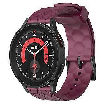 Voor Samsung Galaxy Watch 5 Pro 45mm 20mm Voetbal Patroon Effen Kleur Siliconen Horlogeband