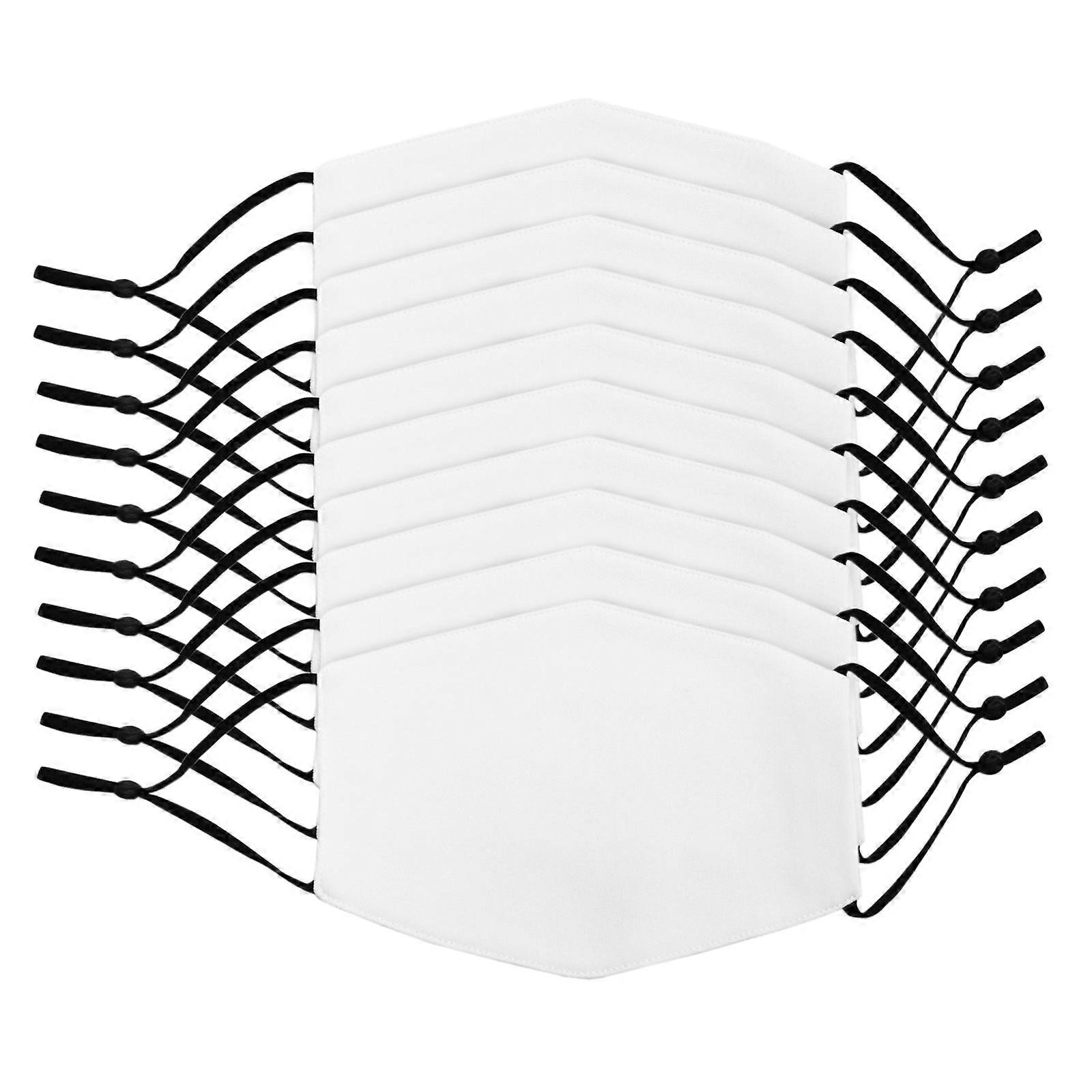 Sublimation Blank Face Masks Reusable / 10 Pack Of Large Facemasks White / 5 Layer Filter Custom