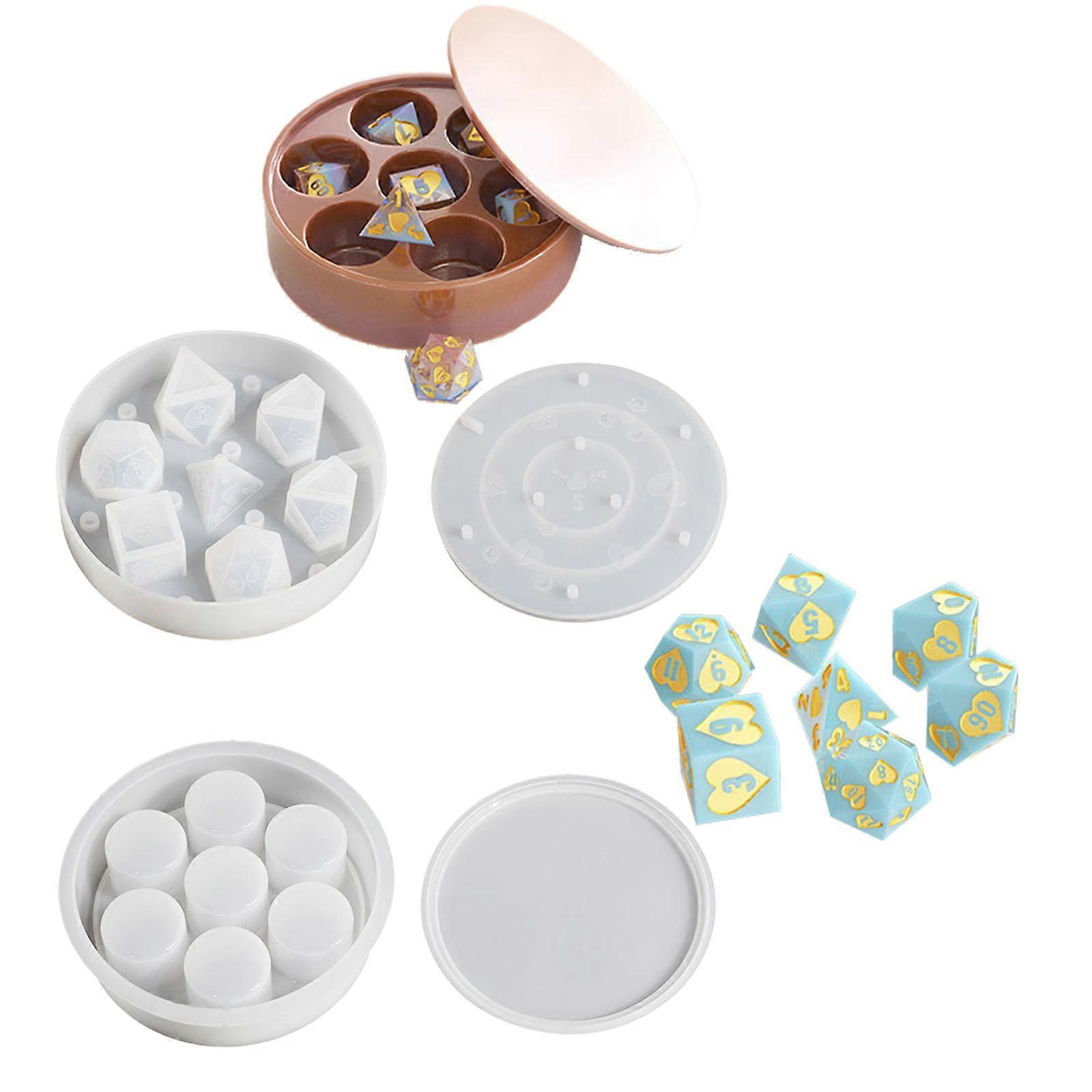 Practical Storage Box Mold with Tight Fitting Lid Easy to Clean Jewelry Molds Dices Container Mould for Game Enthusiasts