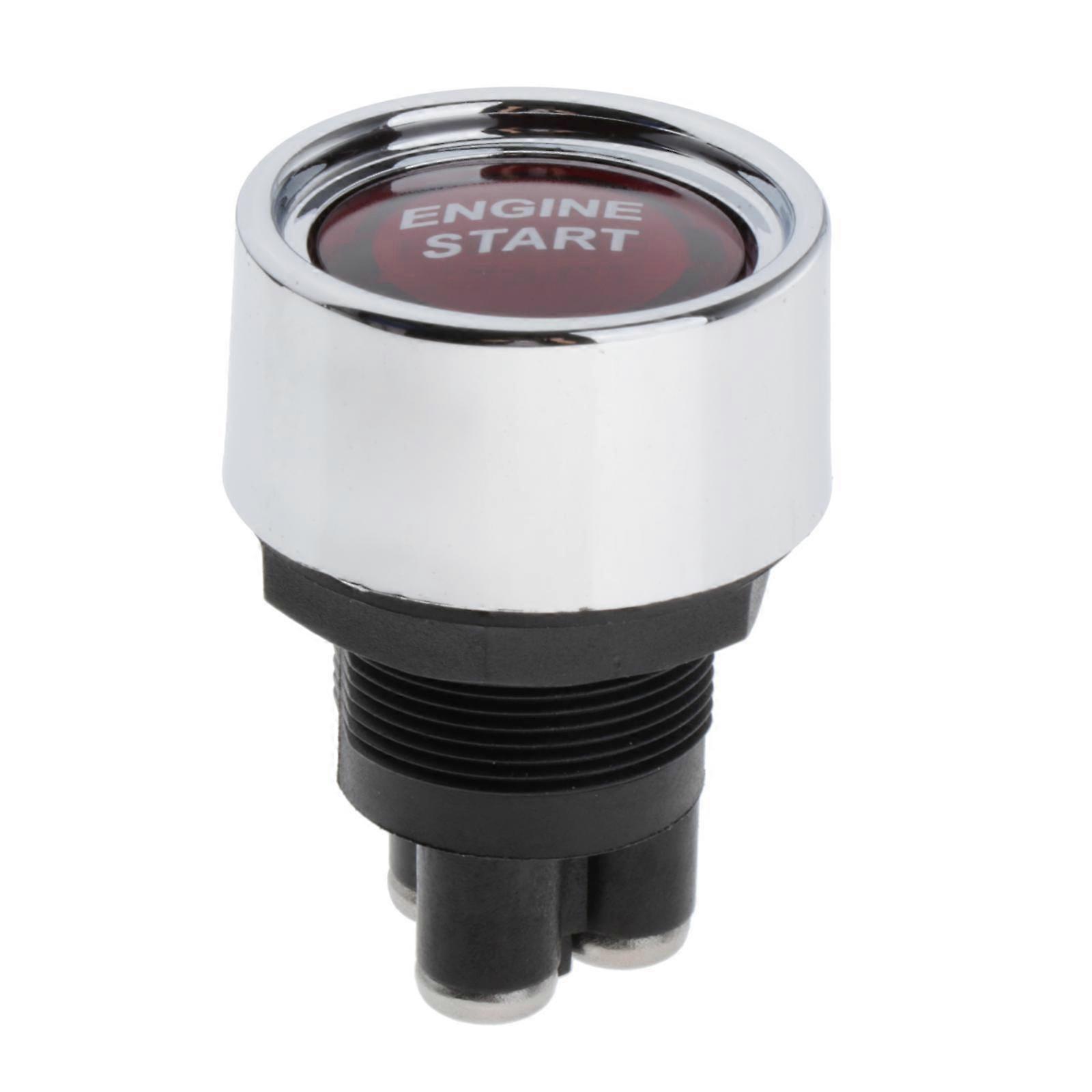 Almencla Universal Engine Start Push Switch DC 50A for Marine Boats Vehicles Red