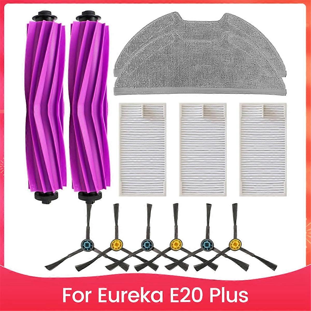 Replacement for E20 Plus Robot Vacuum Cleaner Parts Main Side Brush Hepa Filter Mop Cloth