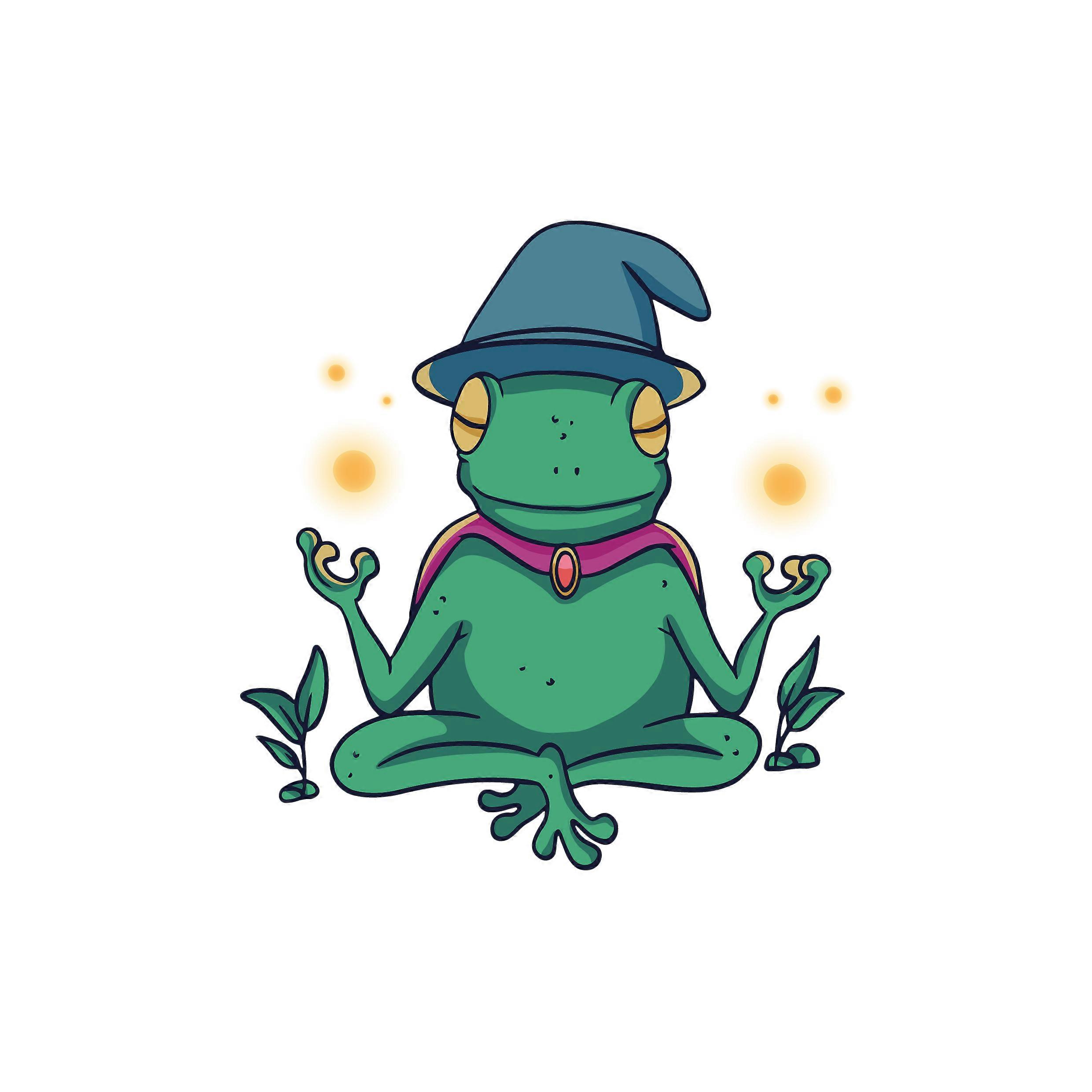 Iron-on patch Mythic Magic Frog Meditation