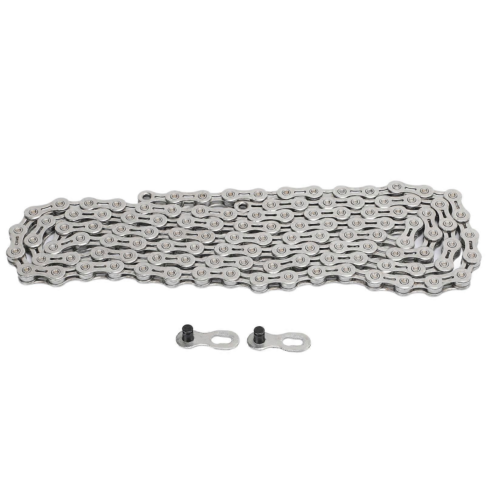 116 Links Fully Plated Variable Speed Bike Chain with Hook and Loop Link Block for Mountain Road Bicycle