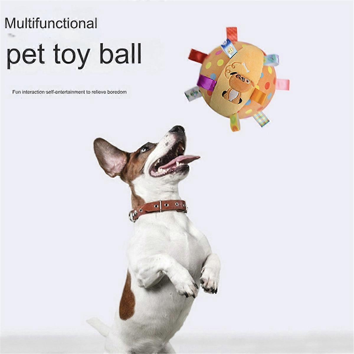 Interactive Ball Dog Toy Plush Dog Toys Soccer Ball with Straps D