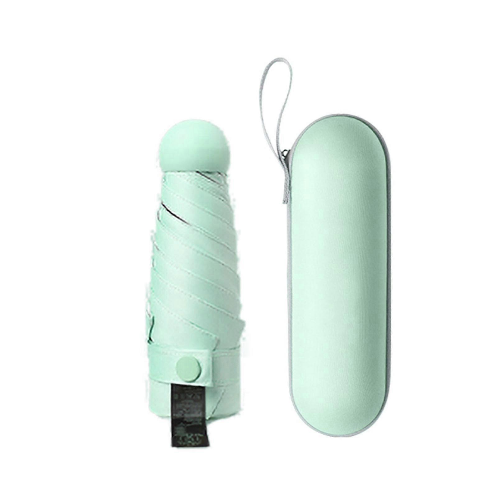 サンパラソル折りたたまれた超軽量6ボーンボックス付きサンプロテクションUVプロテクションサンシェードサンシャインレインデュアルパーパス旅行の女の子と女性に最適