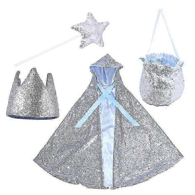 260X80cm Silver Pretend Professions & Role Playing 1 Set Christmas Cloak Burnoose Cape Party Costume