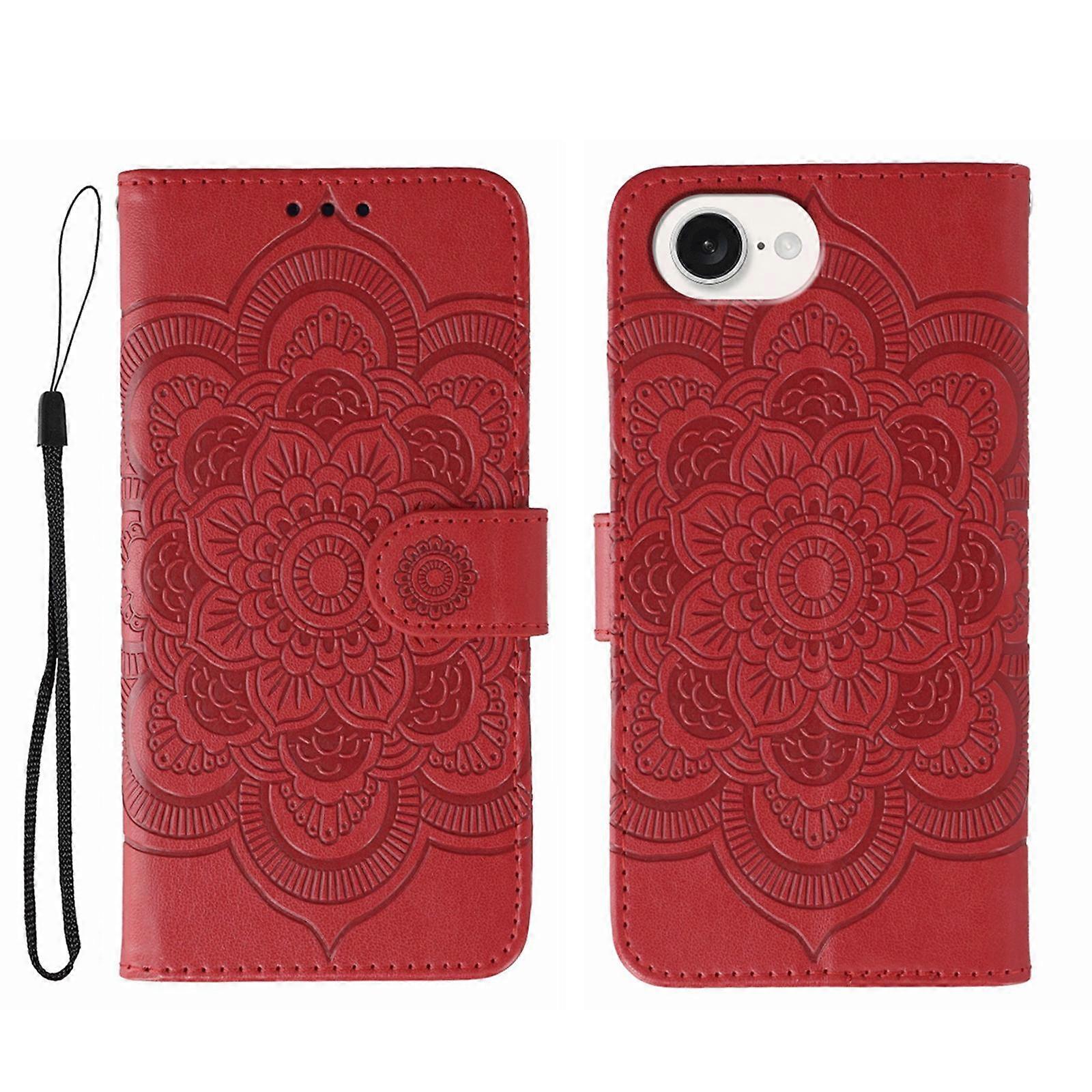 Sun Mandala Embossing Leather Phone Case