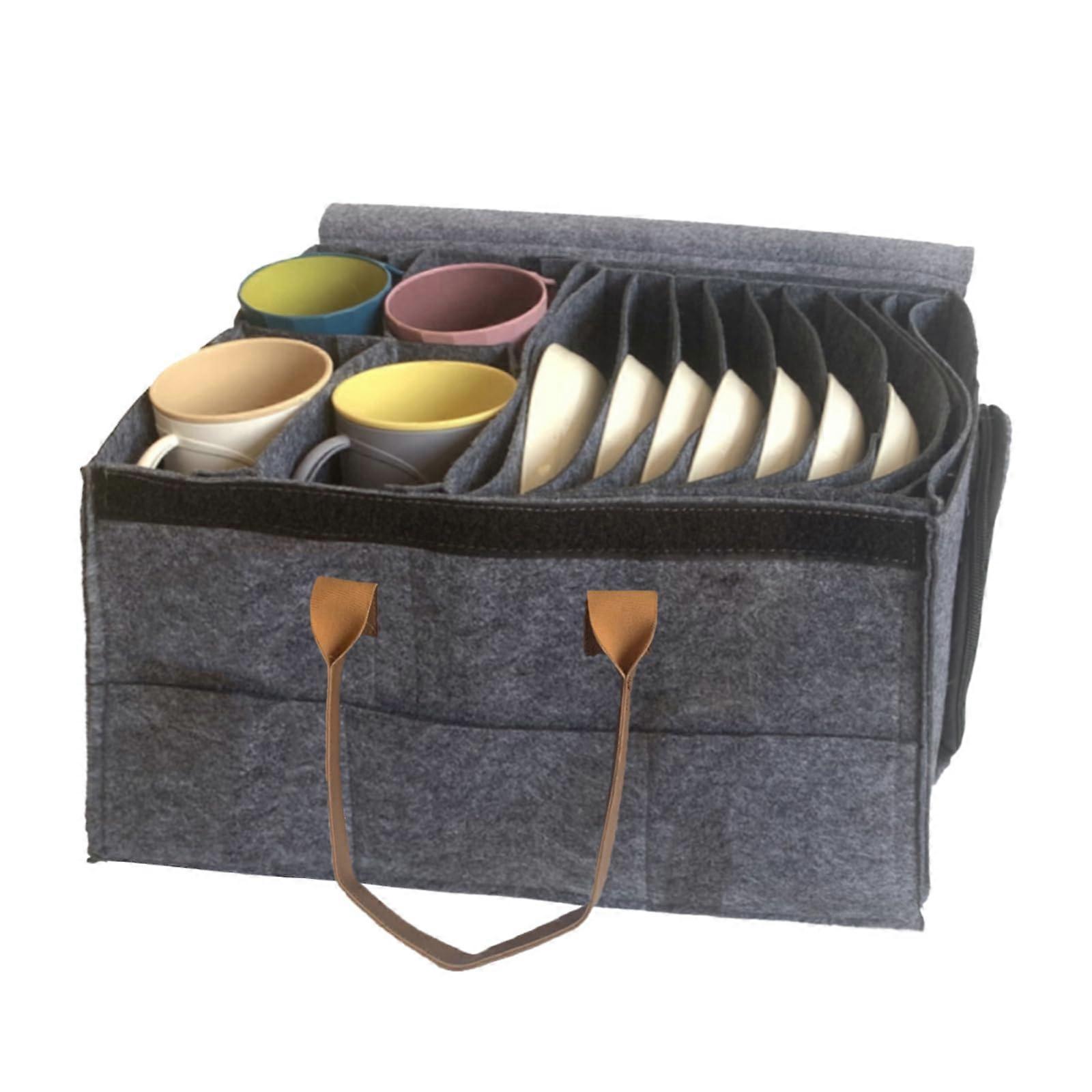 China Storage Containers Hard Shell Stackable Dish Storage Removable Plate Storage Moving Plate Holder Felt Cup Holder