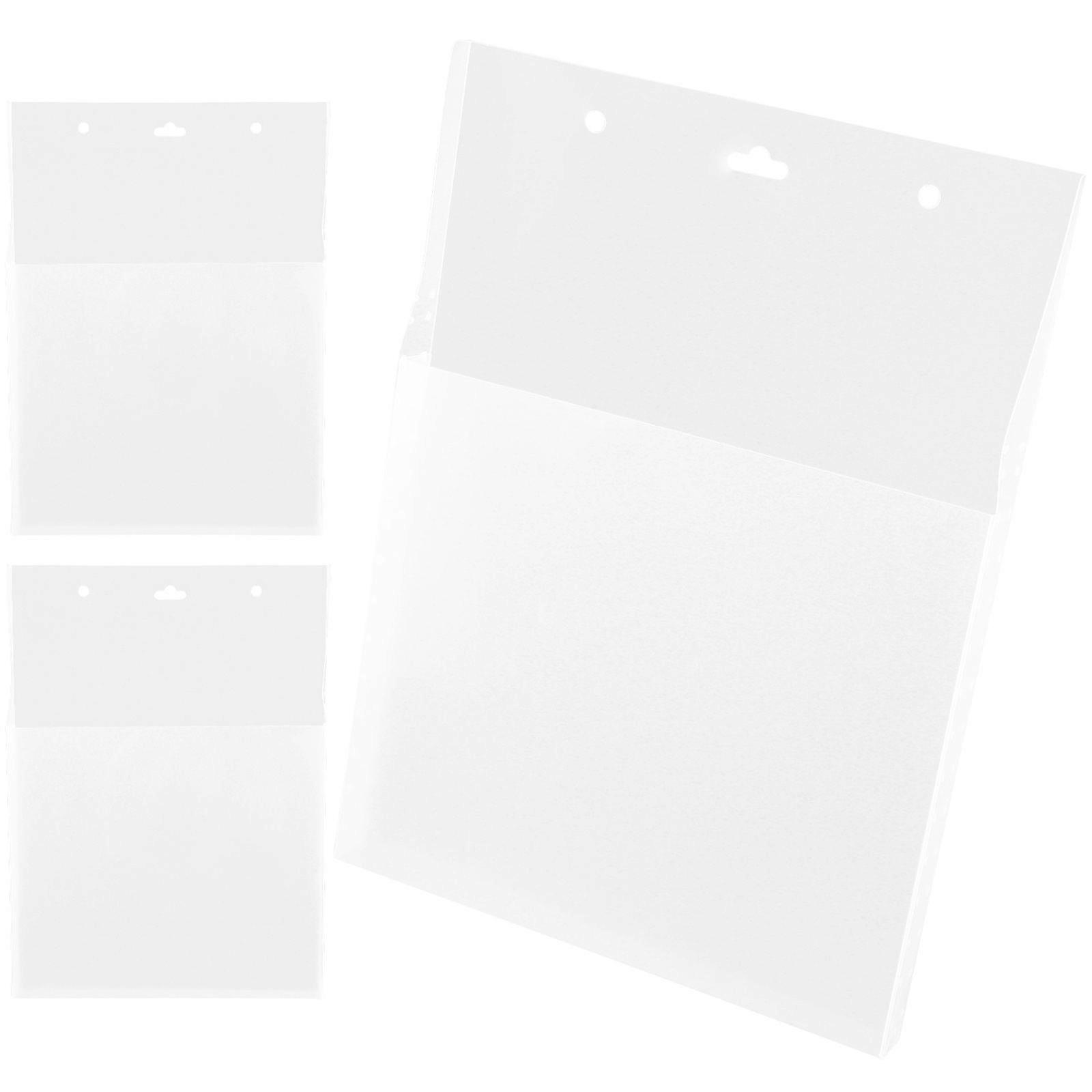 3Pcs Wall-mounted Magazine Storage Bag Document Hanging Storage Pouch for Office