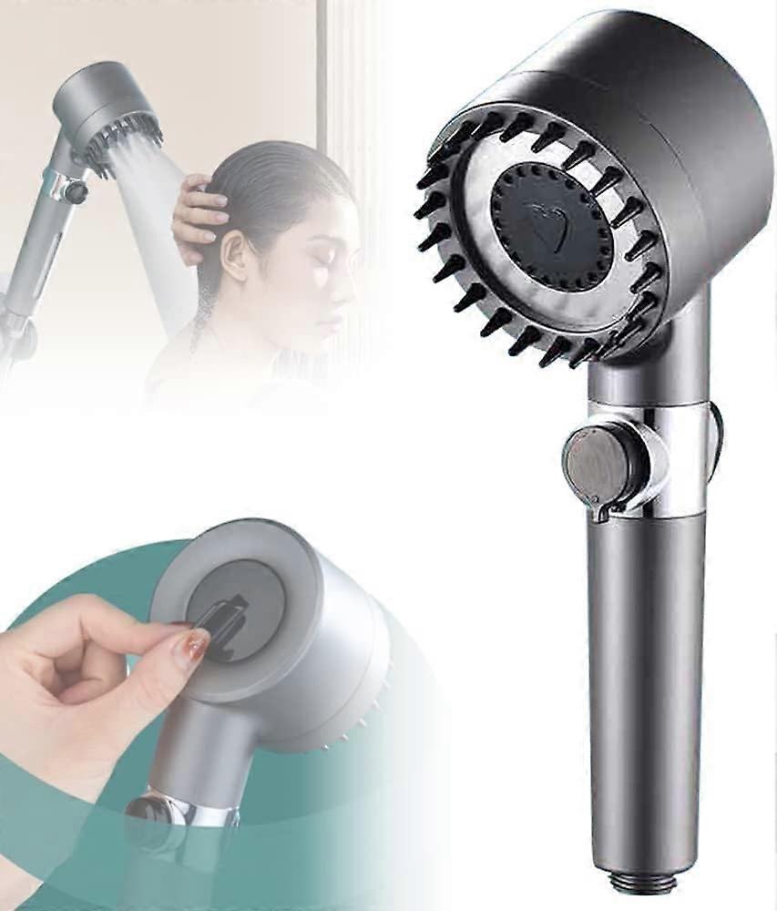 3-Function Massage Shower Head With High Pressure, Full Body Coverage, Rain Spray, Hard Water Filter