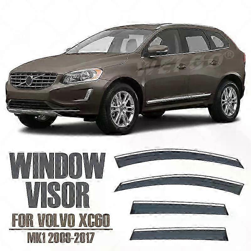 Ισχύει για: Volvo Xc60 Mk1 2008-2017 Γείσο παραθύρου Αποχρώσεις εξαερισμού Ventvisor Ανεμοθραύστες Γείσα Γείσο βροχής