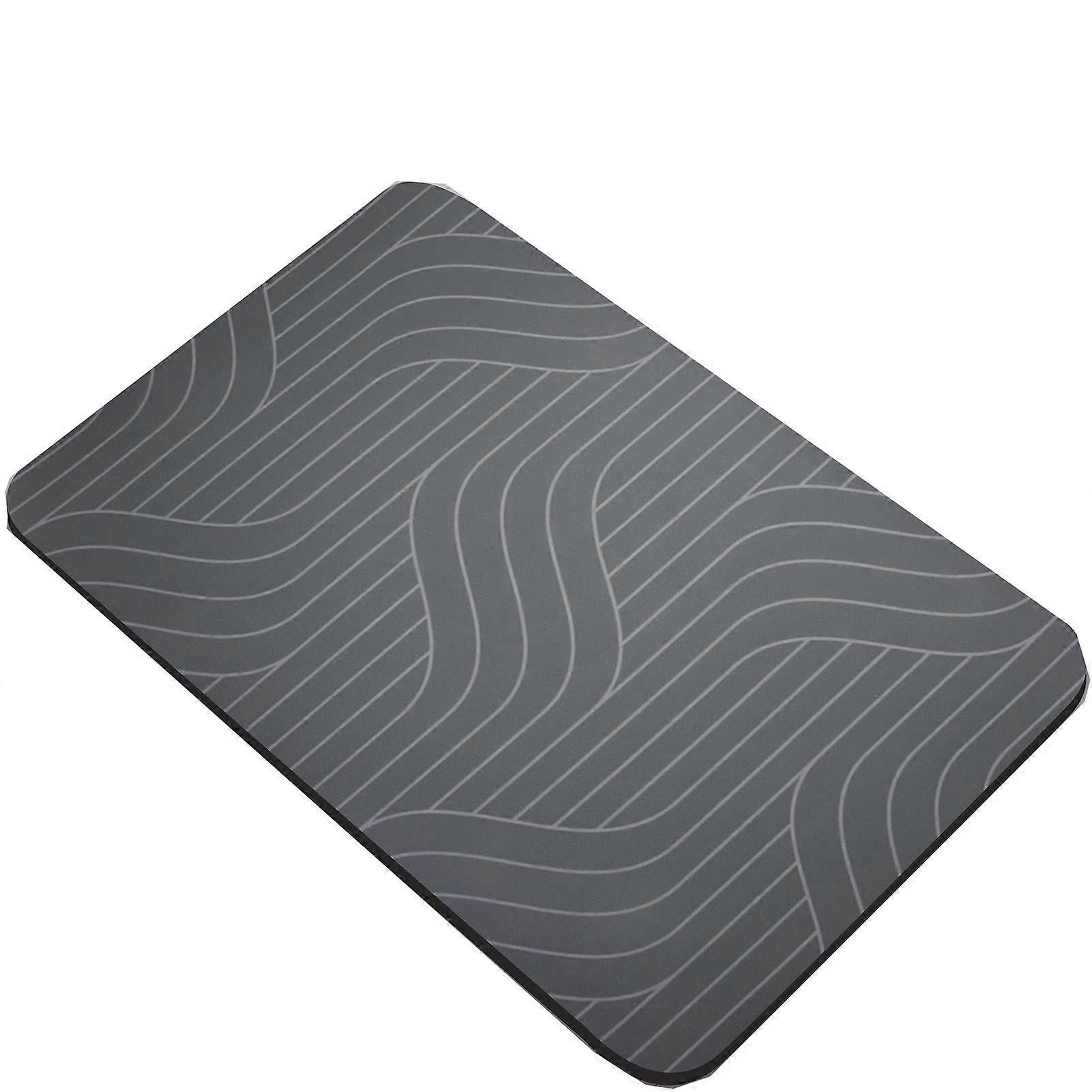 Bathroom Bathroom Floor Mat Rug, Diatomaceous Earth Absorbent Rubber Backing Non-Slip Bathroom Floor Mat Square For Sink Interior Door (Grey)