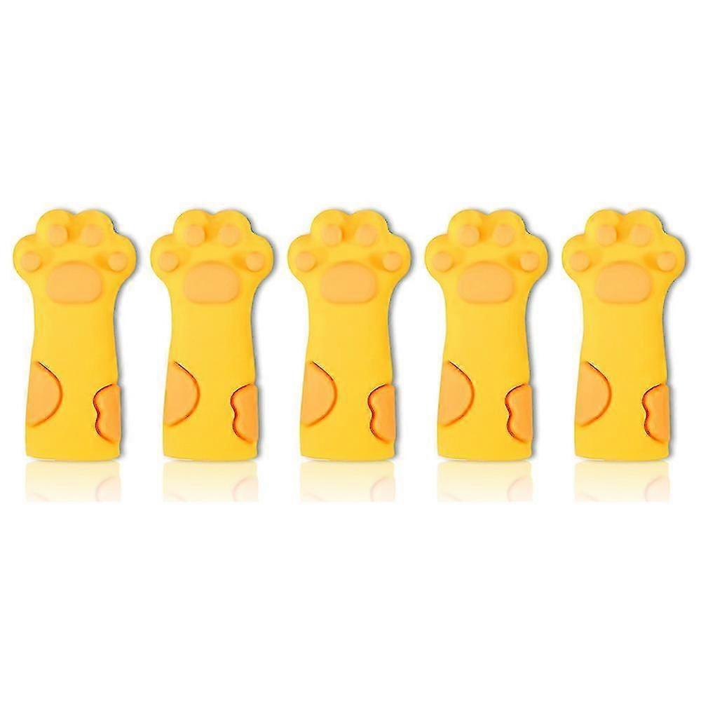 5pcs Scissors Sheath Safety Leather Scissors Cover Protector Yellow