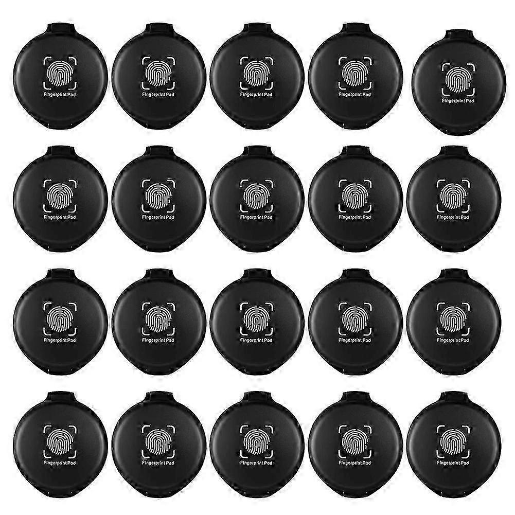 20 Pcs Fingerprint Fingerprint Ink Pad Mini Black Stamp Ink Pad Notary Supplies Identification Secu