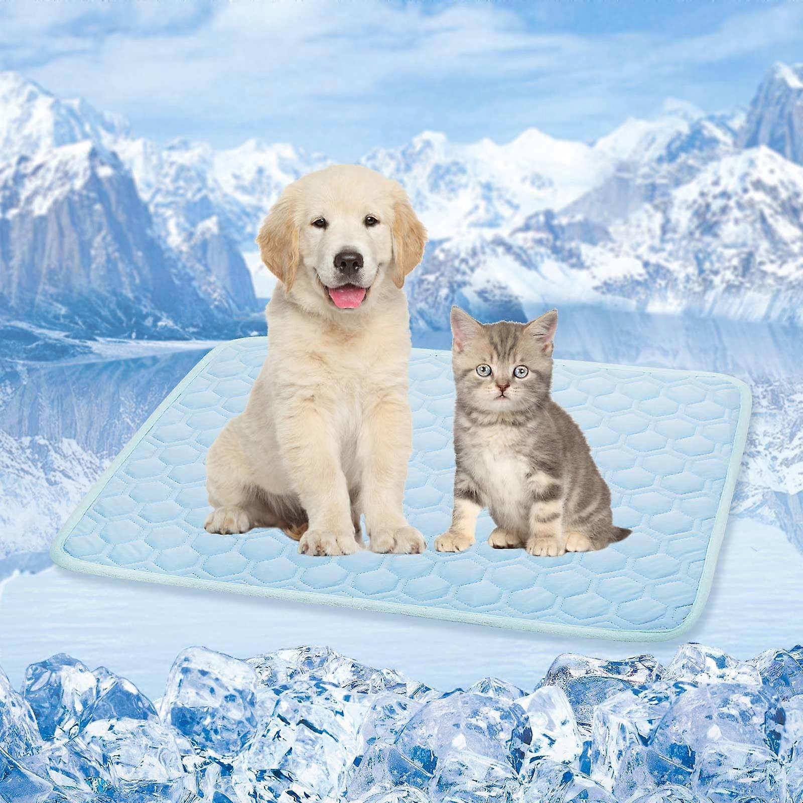 Self-Cooling Mat for Dogs & Cats - Washable Foldable Pet Cooling Pad for Indoor Outdoor Use, Breathable Fabric, Large Size