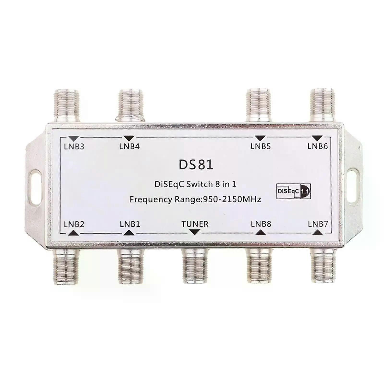 Wideband 8x1 Premium DiSEqC 10 20 Model Switch FTA Dish LNBS LNBF Switch DS-04C for Receiver