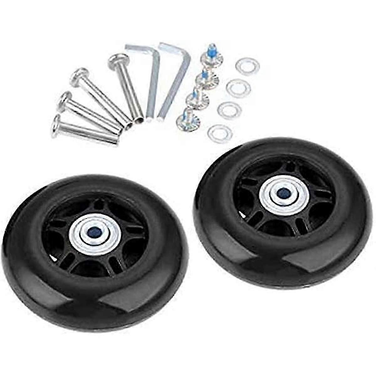 1 Pair Luggage Wheels Replacement 40-90mm with 6mm Bearings