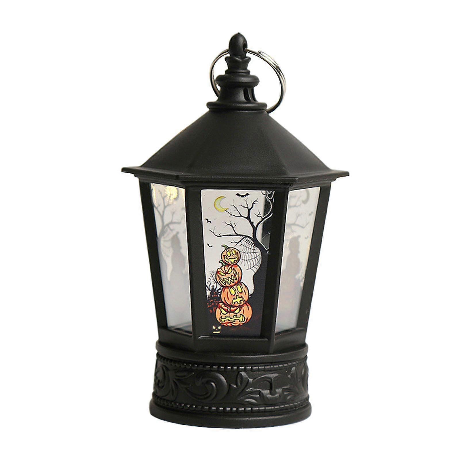 Halloween LED Lantern Lights, Small Retro Style Flameless Lantern Skull Skeleton