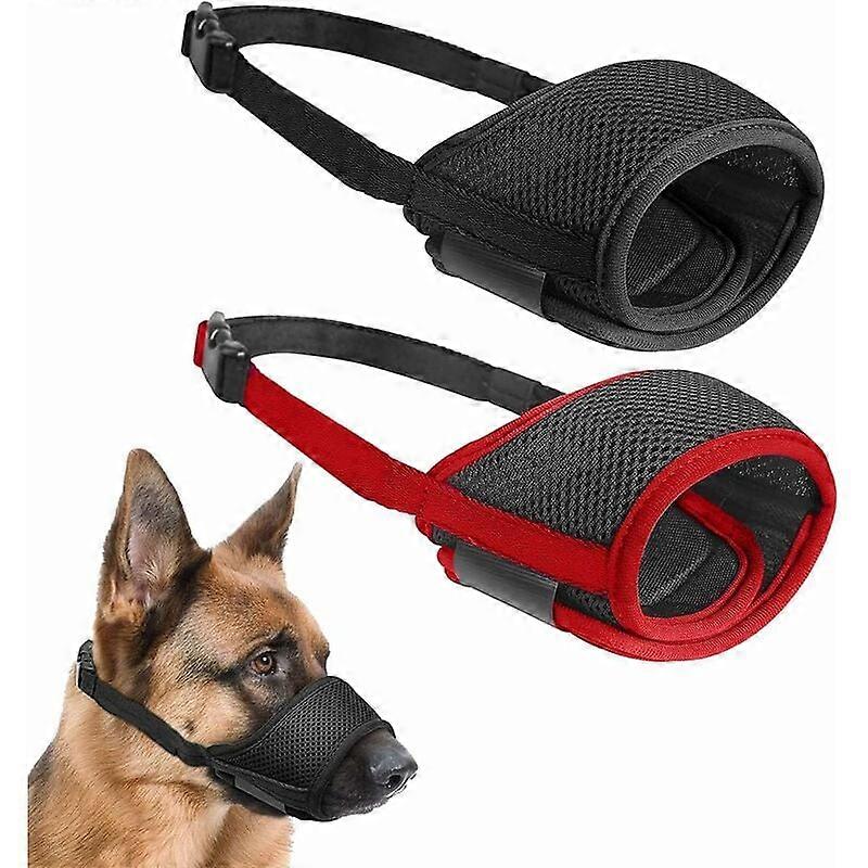 Nylon Dog Muzzle, 2PCS Soft Dog Muzzle Breathable Adjustable Anti-Bite Muzzle for Small Medium and Large Dogs (M)