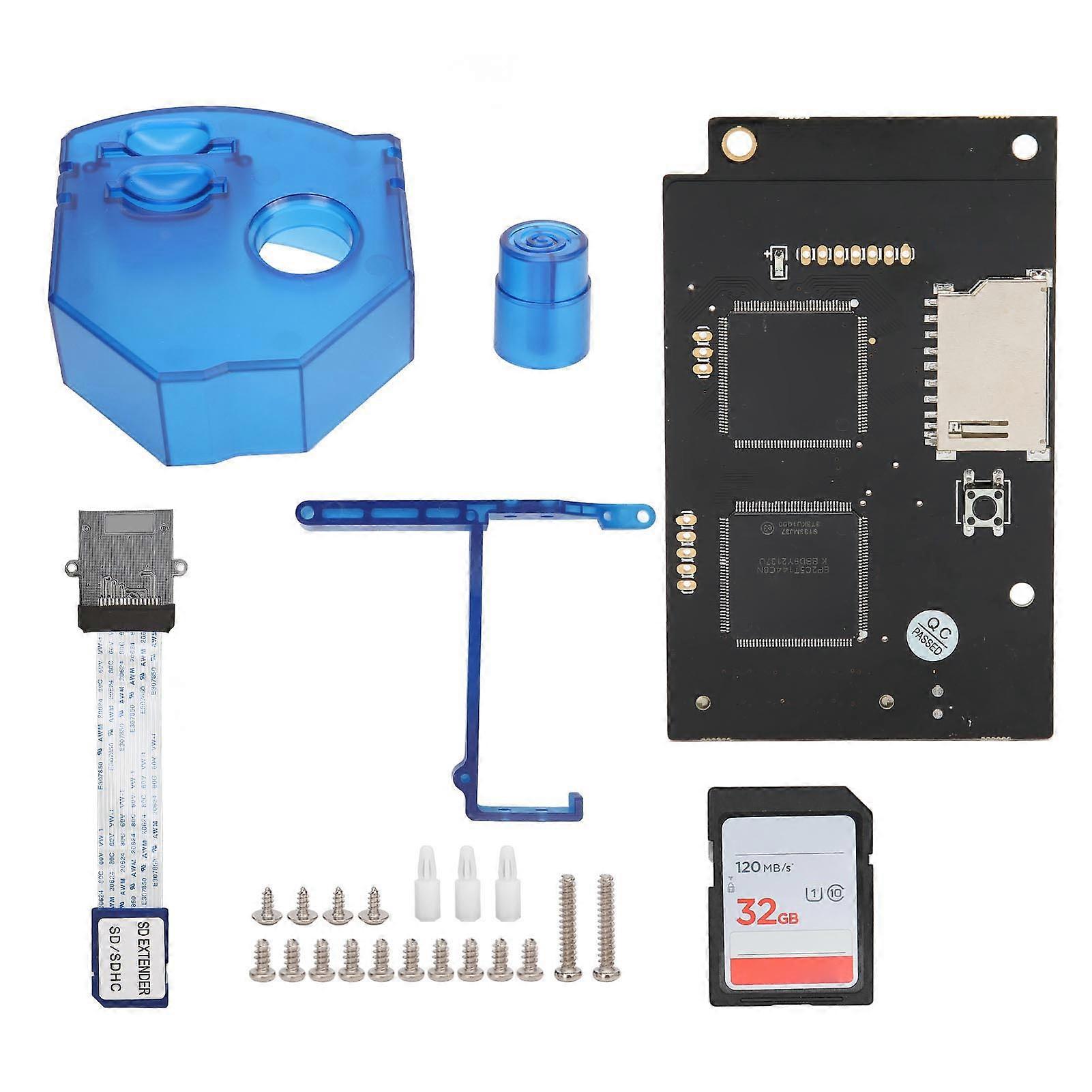 for GDEMU Optical Drive Simulation Board V5.15b Remote Mount Kit and 32G Game Storage Card Translucent Blue