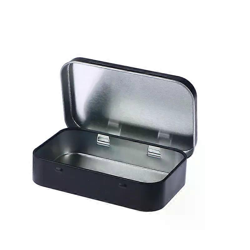 1Pc Survival Kit Small Empty Tinplate Silver Black Flip Storage Box Organizer For Money Coin Candy Key Cigarette Sealed Box