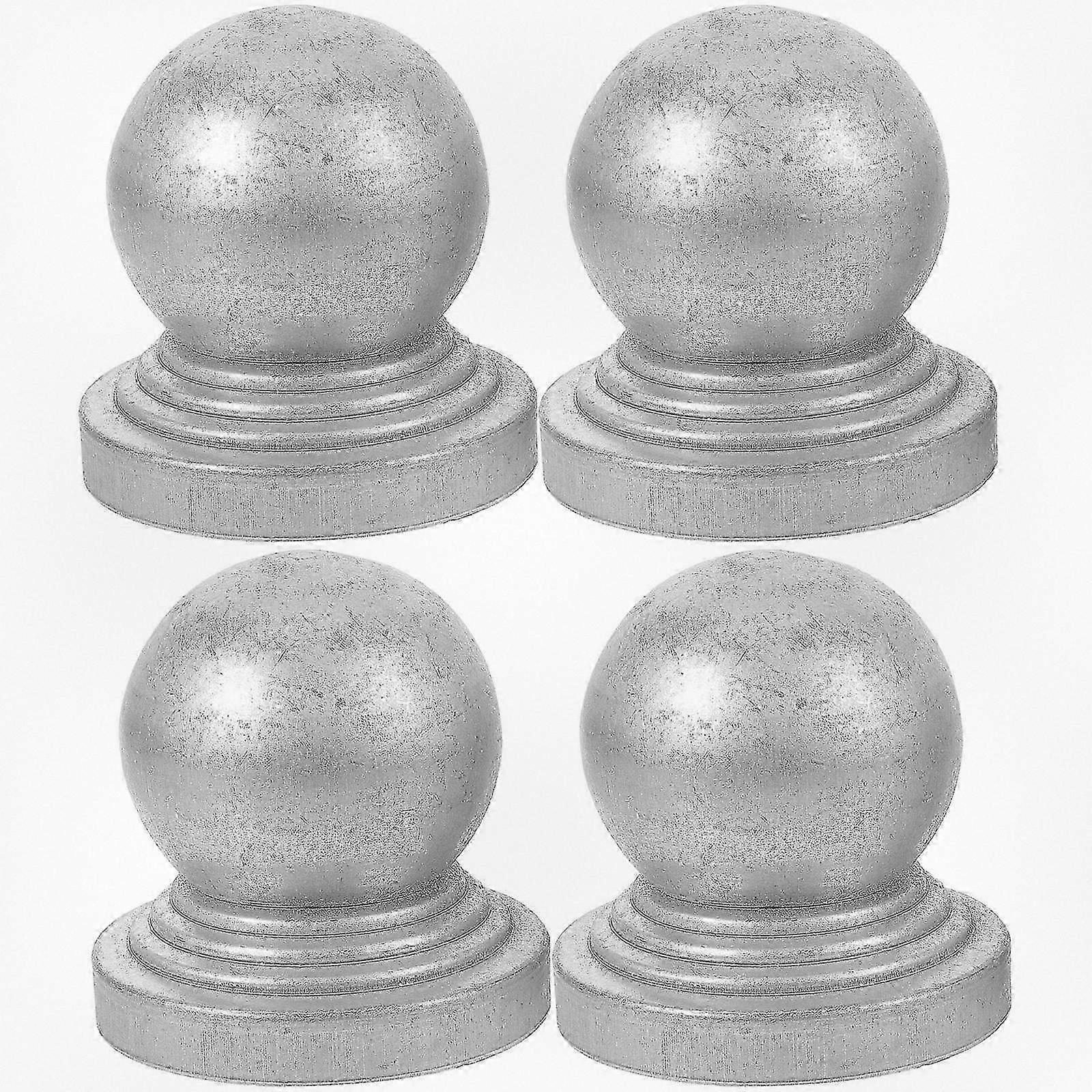 Set of 4 Ball-Shaped Post Caps for Metal Fences, Ideal Fence Protectors for Your Yard and Garden