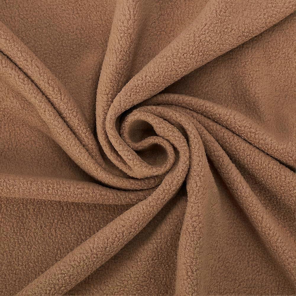 Polar Fleece Fabric Solid Brown 1.1 Yard 63-Inch Width Anti-Pill For Sewing
