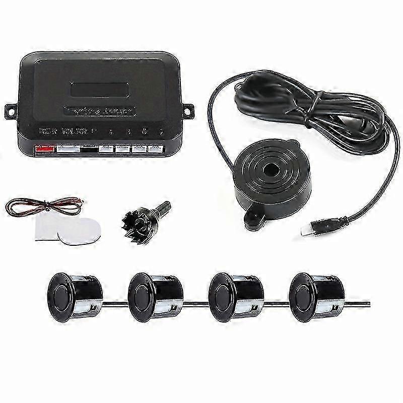 Car Reversing Radar With 4 Parking Sensor Probes, Buzzer Sound Alert Indicator, 22mm Diameter 12v 8 Colors Optional