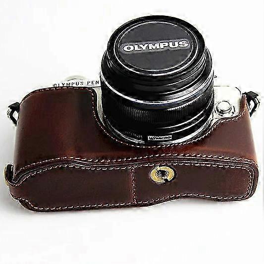 PU Leather Protective Camera Half Bottom Cover for Olympus E-PL7/E-PL8/E-PL9