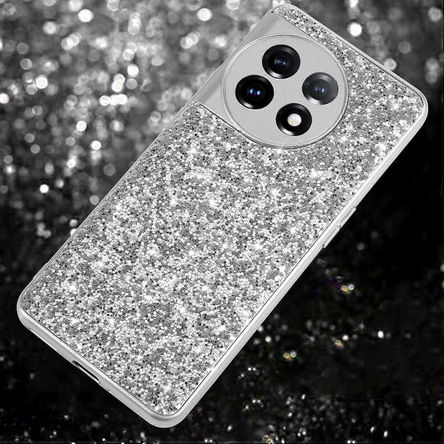 Capa de Telefone TPU à Prova de Choque com Pó de Glitter