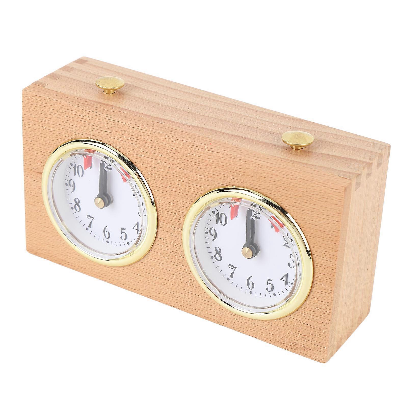 Chess Clock Analog Timer Retro Wooden Competition Timing High Accuracy Mechanical Tool 