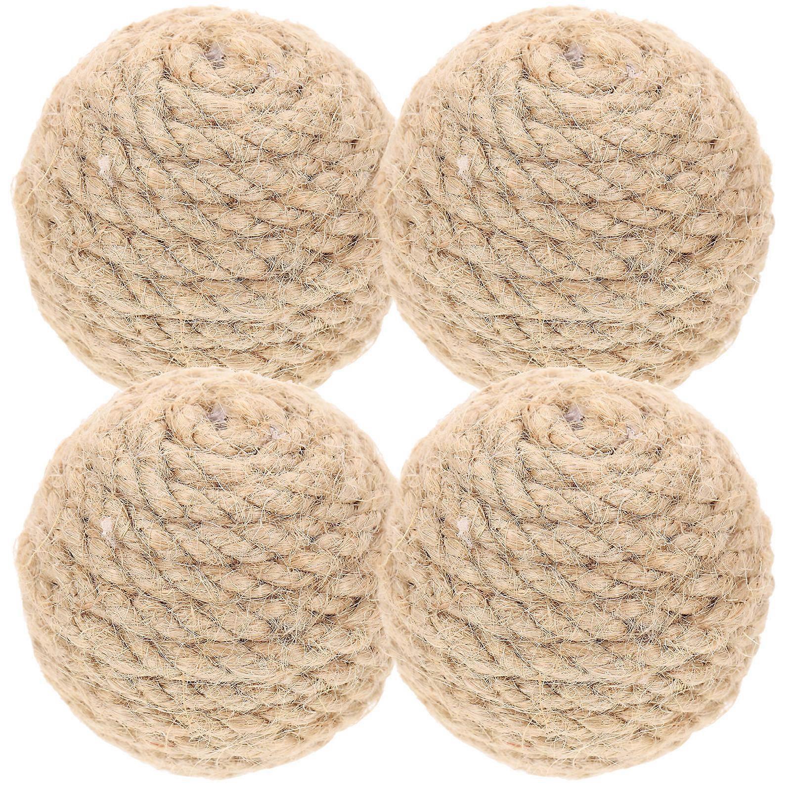 Jute Cat Scratching Balls with Bell Durable Natural Scratcher for Indoor Kittens Promotes Healthy Claws and Active Play