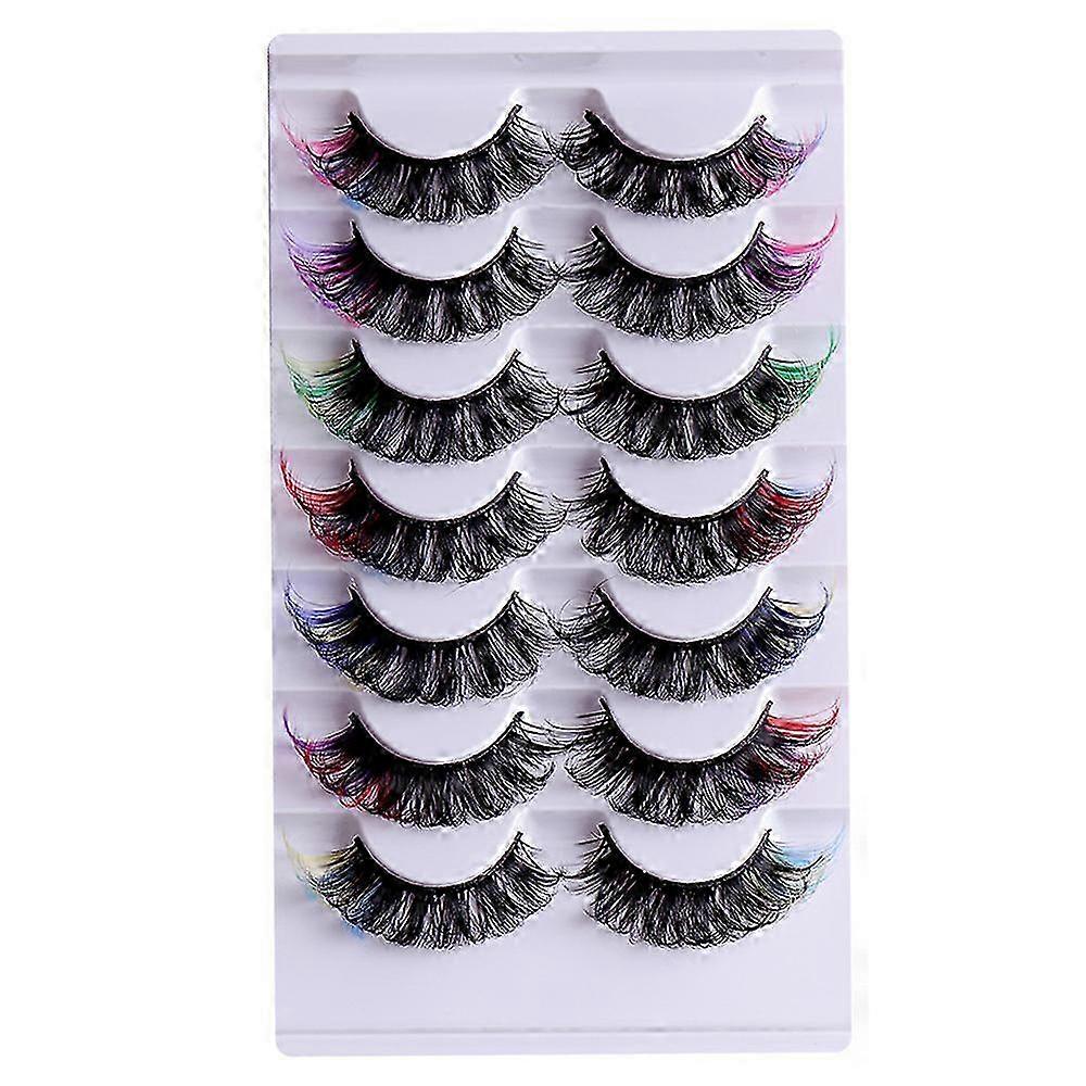 Regnbuefargede vipper for sminke og vippeextensions