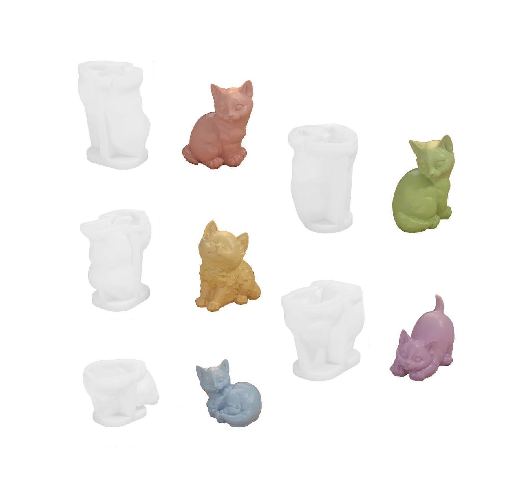 Cat Candle Moulds, Silicone, for Chocolate, Fondant, Soy Wax, Soap