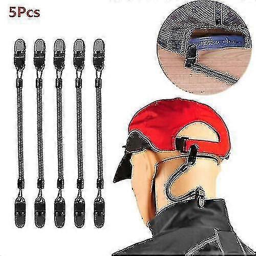 5 件套帽夹帽架线圈绳，用于户外钓鱼高尔夫