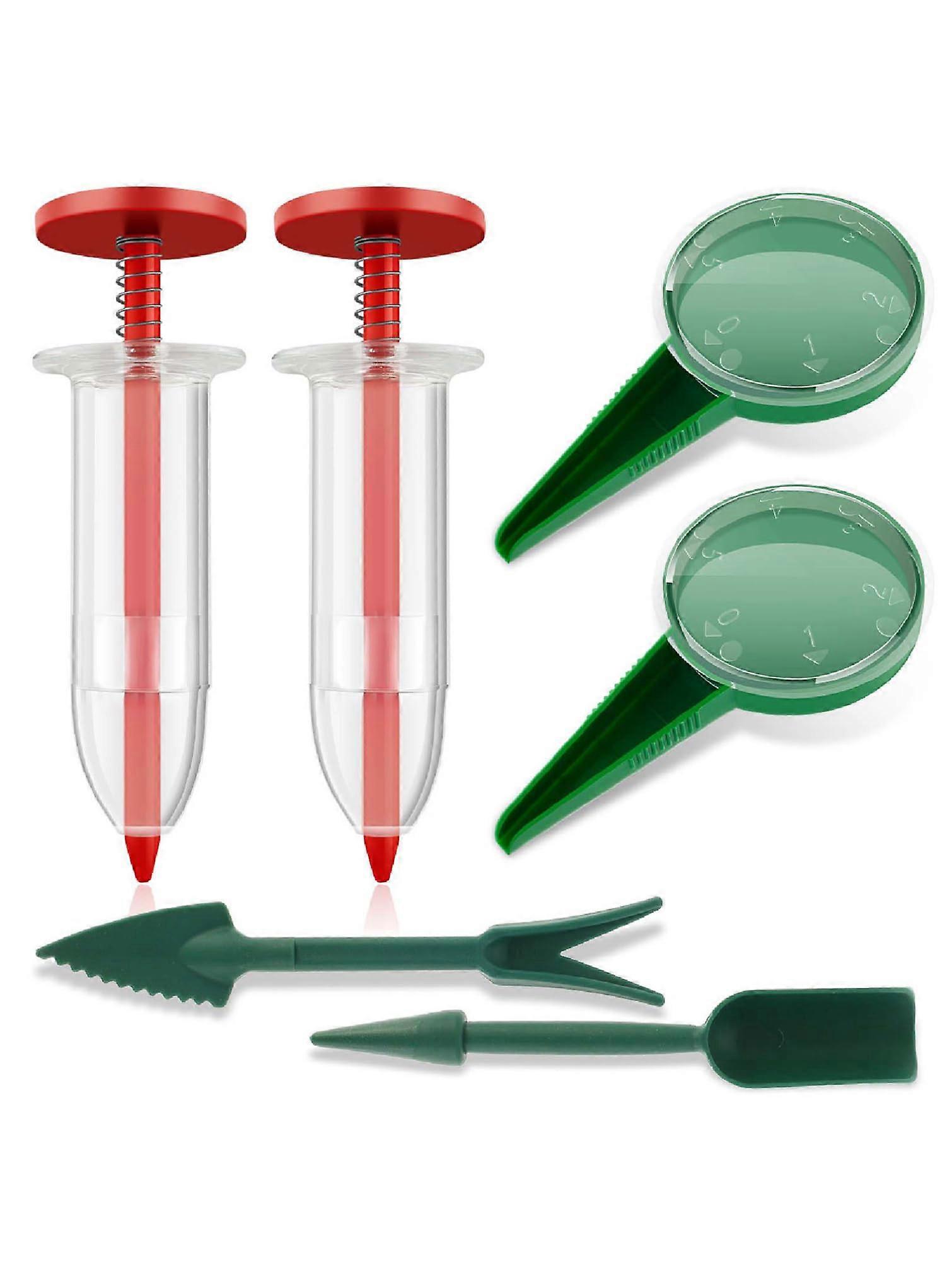 6 Pack Seed Planter Tool, Mini Seed Dispenser Sower for Planting Vegetables, Flowers Red One Size Standard Size Red