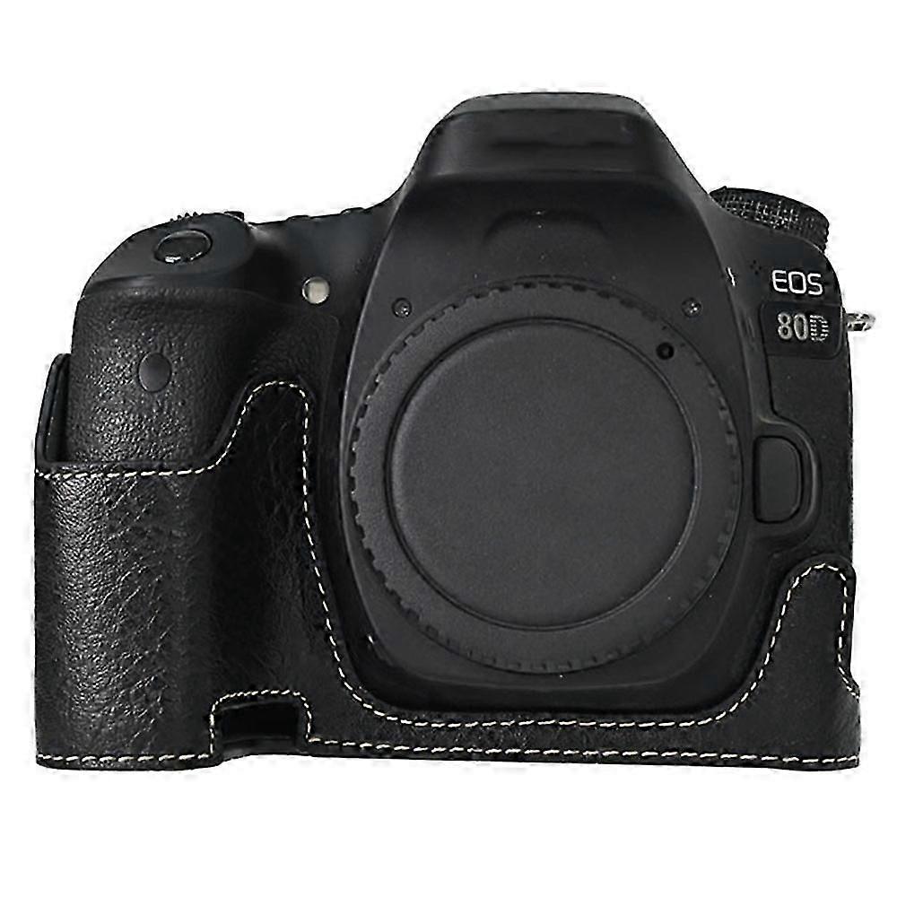 Typeameraase Foranon EOS 90D/80D/70D/60D Largeutout Litchi Texture PU Leather Protective