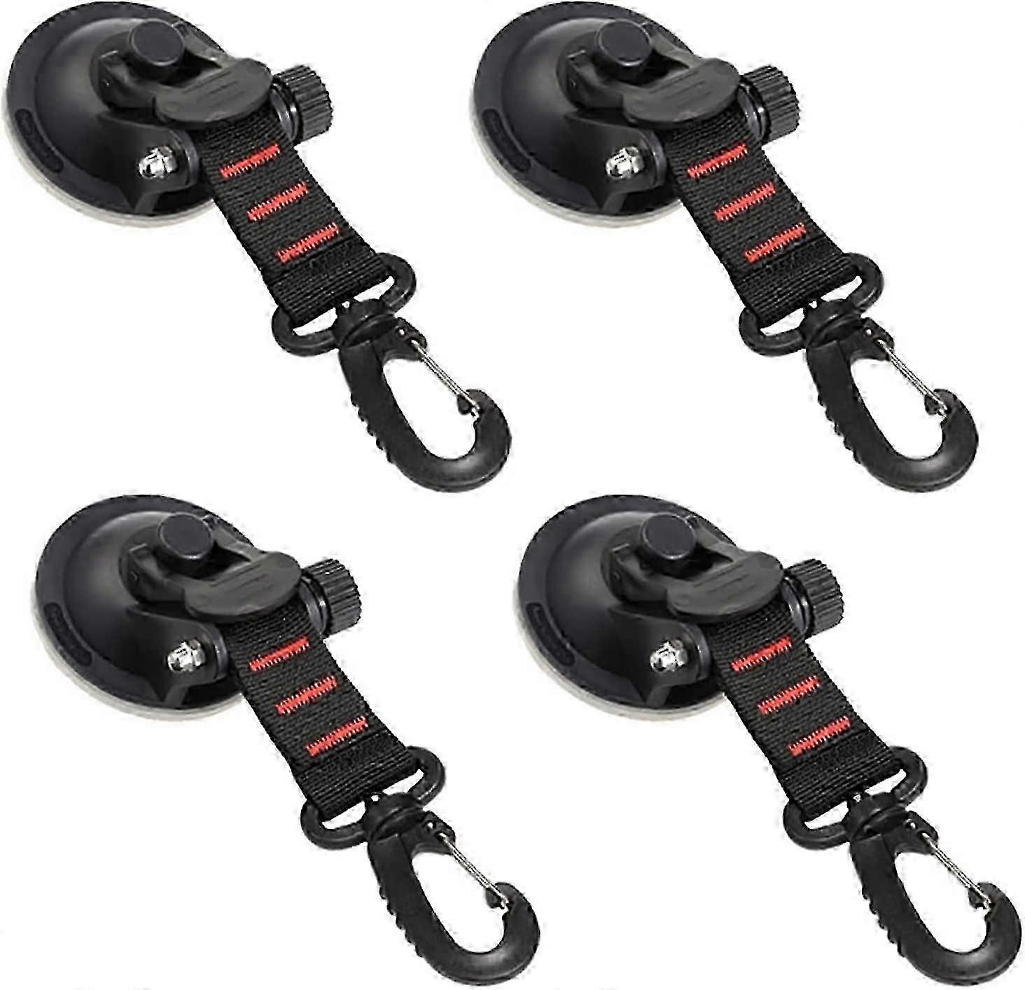4 Pieces Suction Cup Hooks Camping Hooks with Suction Cup Extra Set(orange)